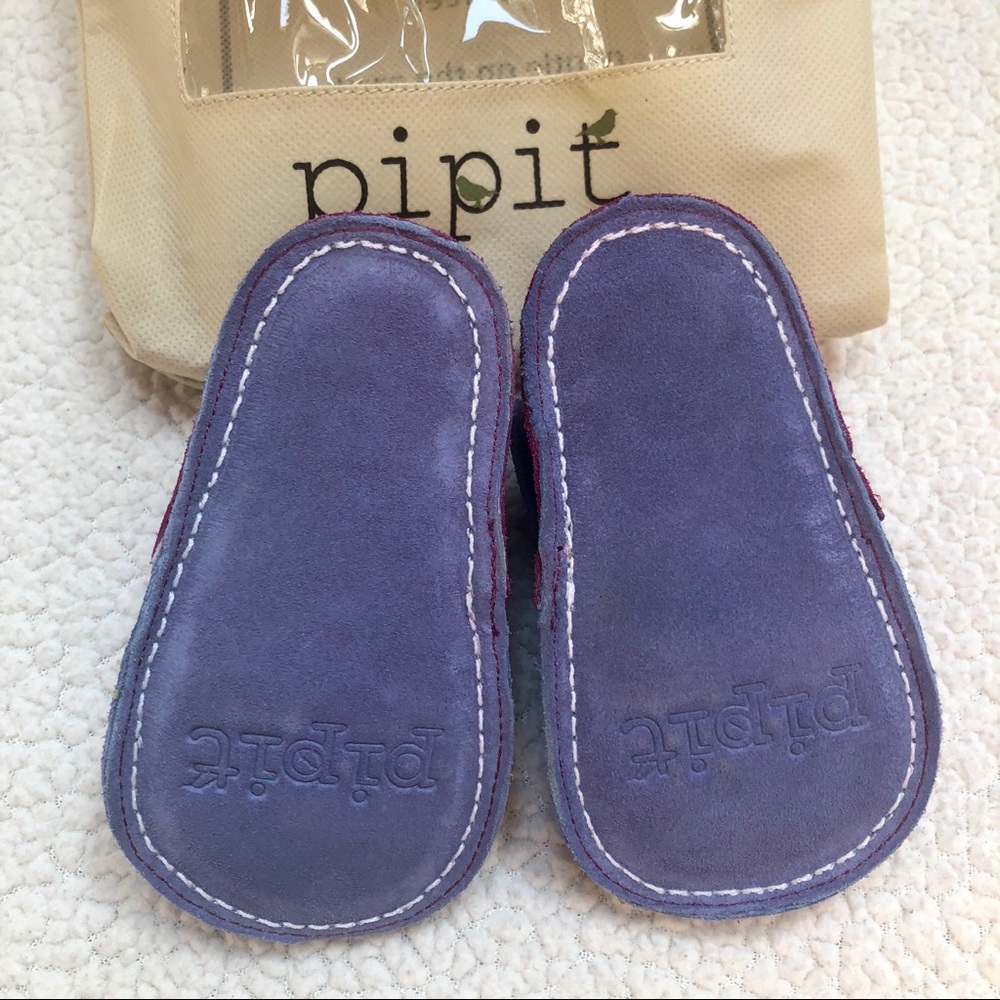 Pipit Suede Flower Lilac Fuchsia Baby Shoes Size 4 - Picture 6 of 10